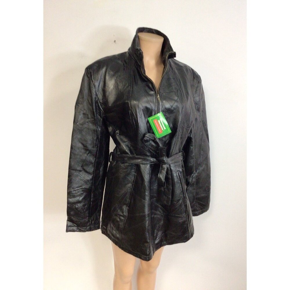 Giovanni Navarre Leather Jacket Coat Womens XL New